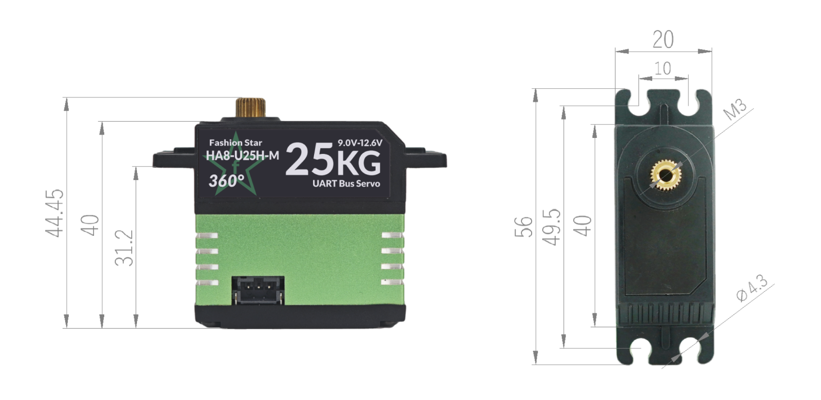 总线伺服舵机-25KG系列(12V)